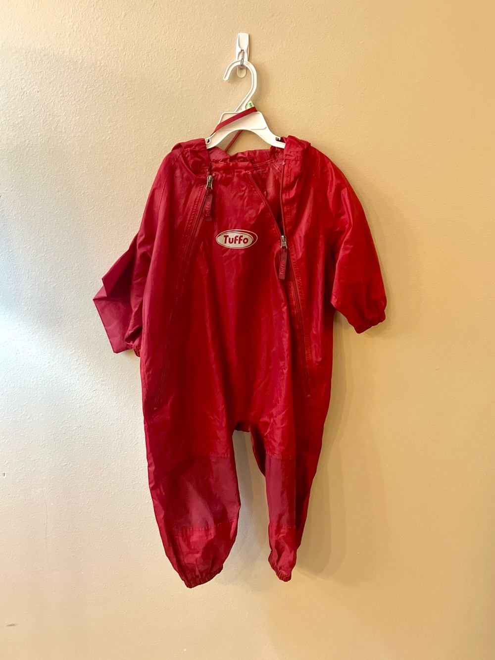 Tuffo Muddy Buddy UNISEX Waterproof Rain Suit w/Carry Pouch, Red-Size 3T (VGUC)